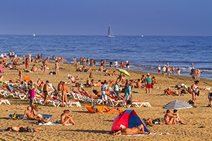 Maspalomas nudist beach in south Gran Canaria