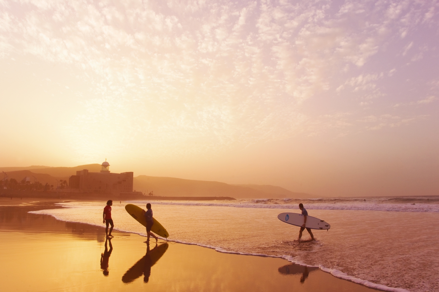 Surfers on Las Canteras beach