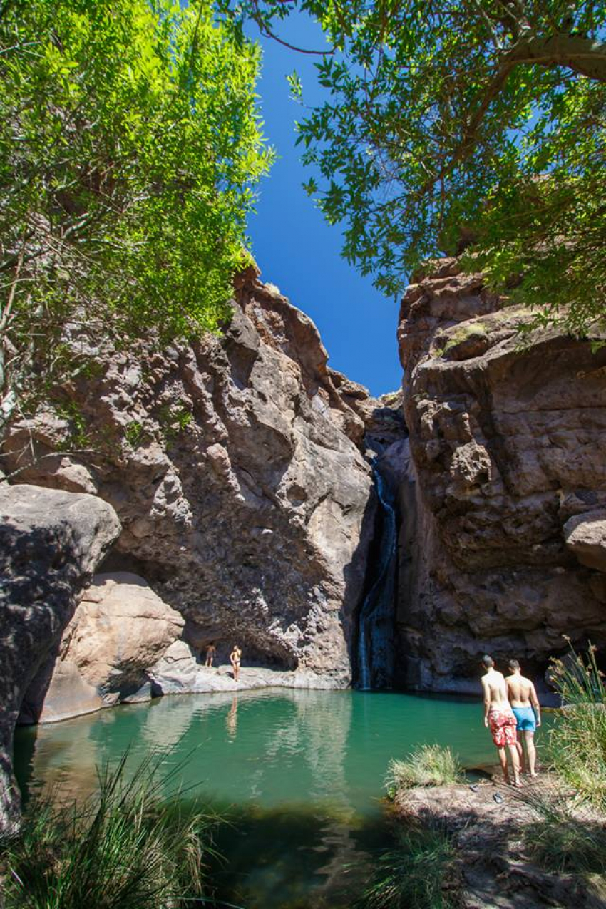 Charco Azul pool at El Risco in the Agaete area of north west Gran Canaria