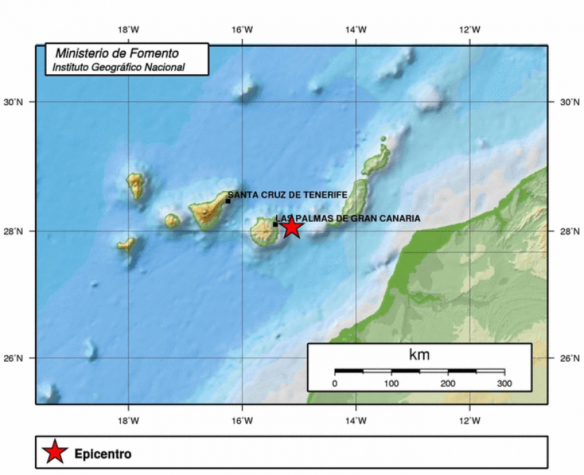 Earthquake recorded in east Gran Canaria